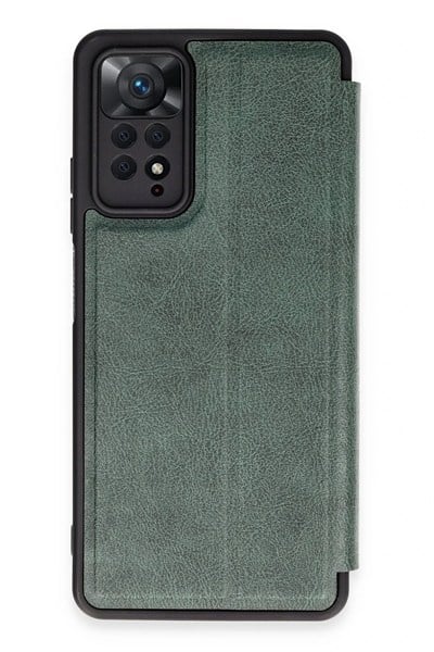 Mey İthalat®   Redmi Note 12 Pro 4G Kılıf Flip Cover - Koyu Yeşil