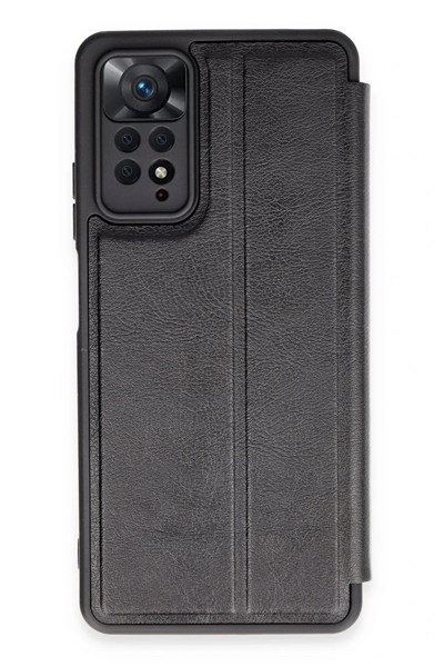 Mey İthalat®   Redmi Note 12 Pro 4G Kılıf Flip Cover - Siyah