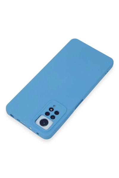 Mey İthalat®   Redmi Note 12 Pro 4G Kılıf Nano içi Kadife Silikon - Mavi