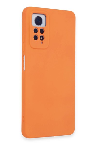Mey İthalat®   Redmi Note 12 Pro 4G Kılıf Nano içi Kadife Silikon - Turuncu