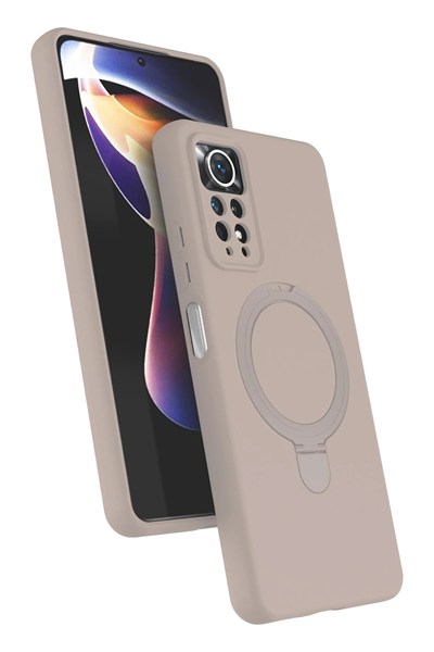 Mey İthalat®   Redmi Note 12 Pro 4G Regal Magsafe Standlı Kapak - Çöl Titanyum