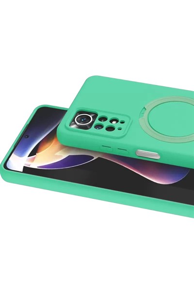 Mey İthalat®   Redmi Note 12 Pro 4G Regal Magsafe Standlı Kapak - Yeşil