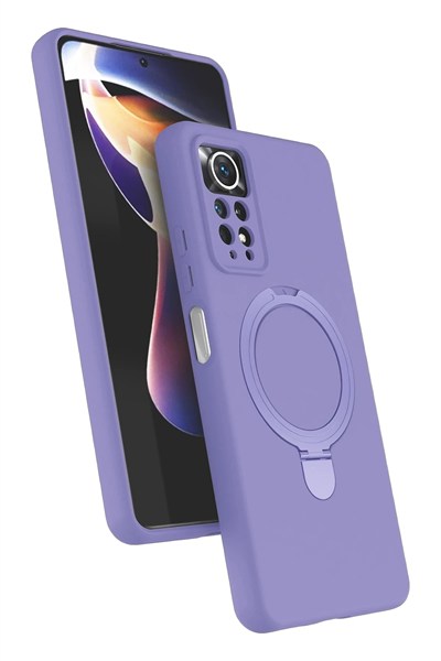Mey İthalat®   Redmi Note 12 Pro 4G Regal Magsafe Standlı Kapak - Lila