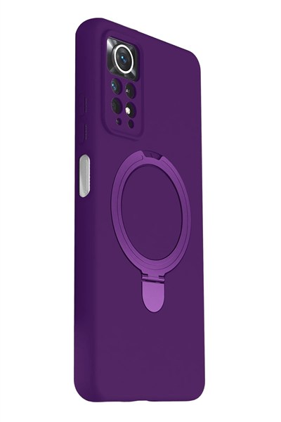 Mey İthalat®   Redmi Note 12 Pro 4G Regal Magsafe Standlı Kapak - Derin Mor