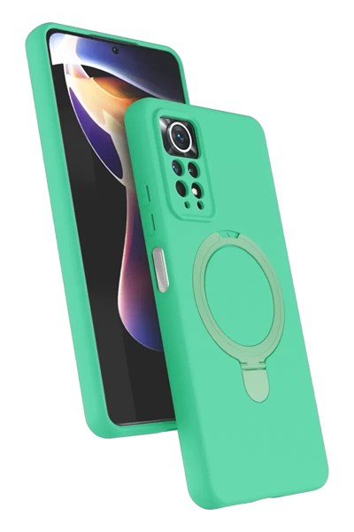 Mey İthalat®   Redmi Note 12 Pro 4G Regal Magsafe Standlı Kapak - Yeşil
