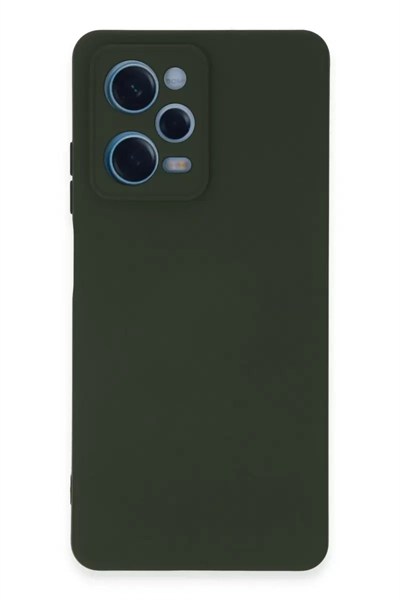 Mey İthalat®   Redmi Note 12 Pro 5G Kılıf Nano içi Kadife Silikon - Koyu Yeşil