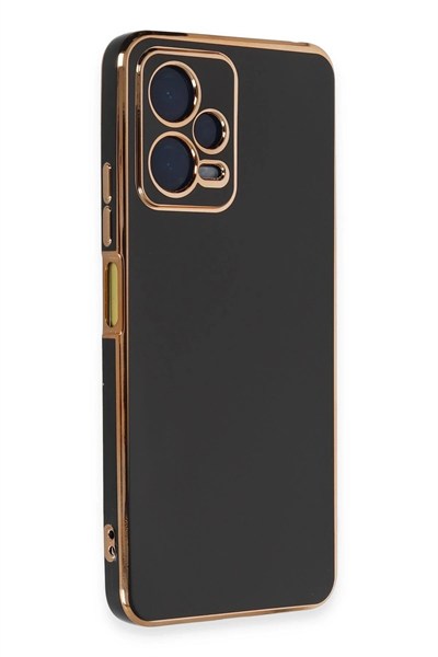 Mey İthalat®   Redmi Note 12 Pro 5G Kılıf Volet Silikon - Siyah