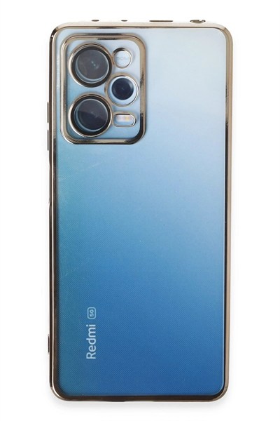 Mey İthalat®   Redmi Note 12 Pro 5G Kılıf  Lensli Silikon - Gold