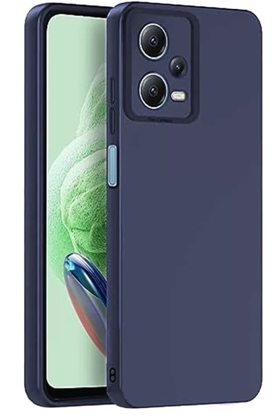 Mey İthalat®   Redmi Note 12 Pro 5G Kılıf Nano içi Kadife Silikon - Lacivert