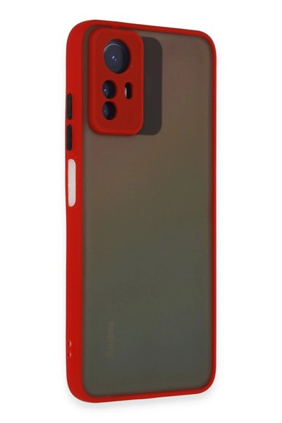 Mey İthalat®   Redmi Note 12S Kılıf Montreal Silikon Kapak - Kırmızı