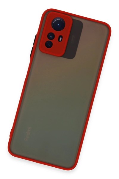 Mey İthalat®   Redmi Note 12S Kılıf Montreal Silikon Kapak - Kırmızı