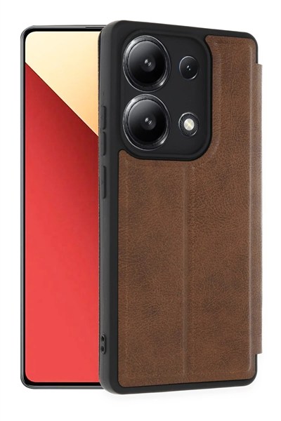 Mey İthalat®   Redmi Note 13 4G Kılıf Flip Cover - Taba