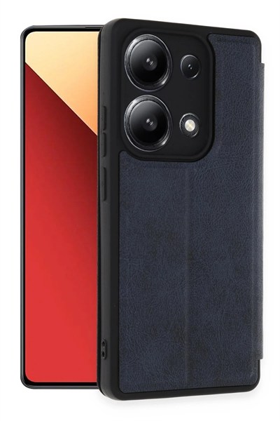 Mey İthalat®   Redmi Note 13 4G Kılıf Flip Cover - Lacivert