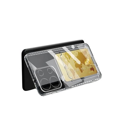 Mey İthalat®   Redmi Note 13 4G Kılıf Kart Şeffaf Silikon - Şeffaf