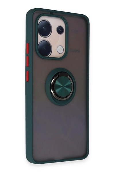 Mey İthalat®   Redmi Note 13 4G Kılıf Montreal Yüzüklü Silikon Kapak - Yeşil