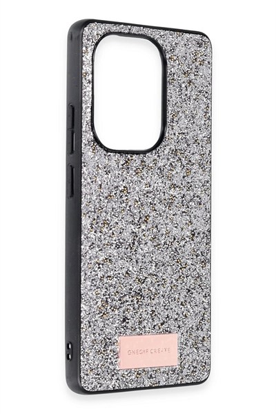 Mey İthalat®   Redmi Note 13 Pro 4G Bright Simli Kapak - Gümüş