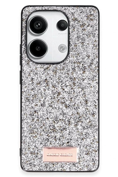 Mey İthalat®   Redmi Note 13 Pro 4G Bright Simli Kapak - Gümüş