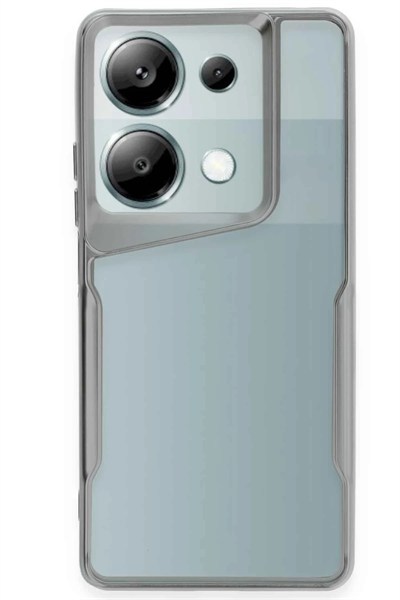 Mey İthalat®   Redmi Note 13 Pro 4G Kılıf Boyi Silikon Kapak - Gümüş