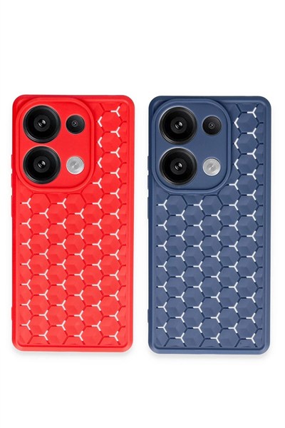 Mey İthalat®   Redmi Note 13 Pro 4G Kılıf Petek Silikon Kapak - Lacivert