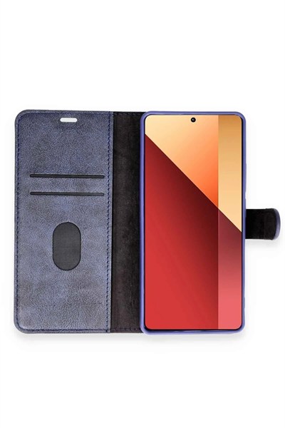 Mey İthalat®   Redmi Note 13 Pro 4G Kılıf Trend S Plus Kapaklı Kılıf - Kırmızı