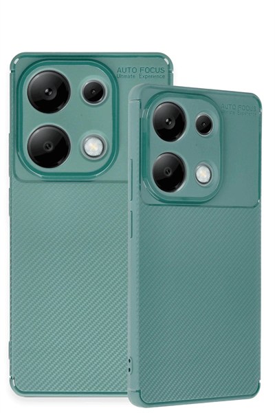 Mey İthalat®   Redmi Note 13 Pro 4G Kılıf Auto Focus Karbon Kapak - Koyu Yeşil