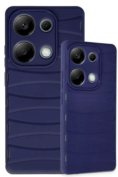 Mey İthalat®   Redmi Note 13 Pro 4G Kılıf Bibercas Silikon Kapak - Lacivert