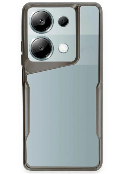 Mey İthalat®   Redmi Note 13 Pro 4G Kılıf Boyi Silikon Kapak - Titan Gri