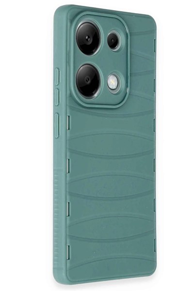 Mey İthalat®   Redmi Note 13 Pro 4G Kılıf Bibercas Silikon Kapak - Koyu Yeşil