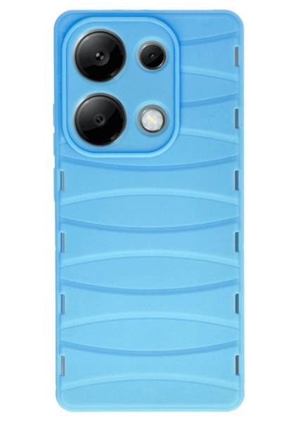 Mey İthalat®   Redmi Note 13 Pro 4G Kılıf Bibercas Silikon Kapak - Mavi