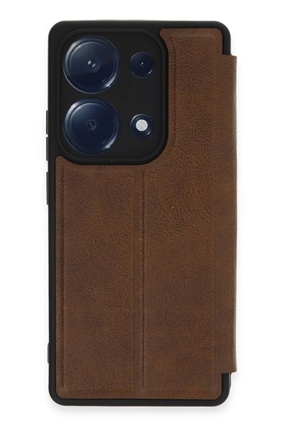 Mey İthalat®   Redmi Note 13 Pro 4G Kılıf Flip Cover - Taba