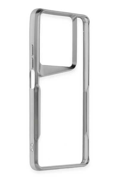 Mey İthalat®   Redmi Note 13 Pro 4G Kılıf Boyi Silikon Kapak - Gümüş