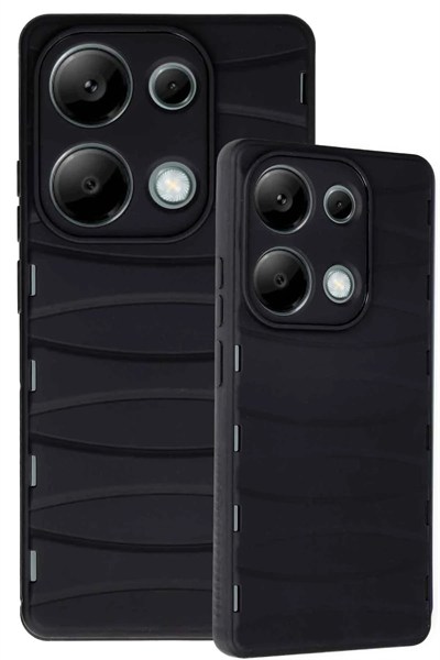 Mey İthalat®   Redmi Note 13 Pro 4G Kılıf Bibercas Silikon Kapak - Siyah