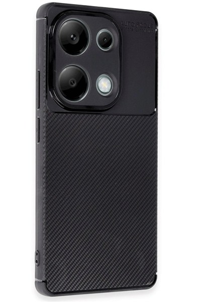 Mey İthalat®   Redmi Note 13 Pro 4G Kılıf Auto Focus Karbon Kapak - Siyah