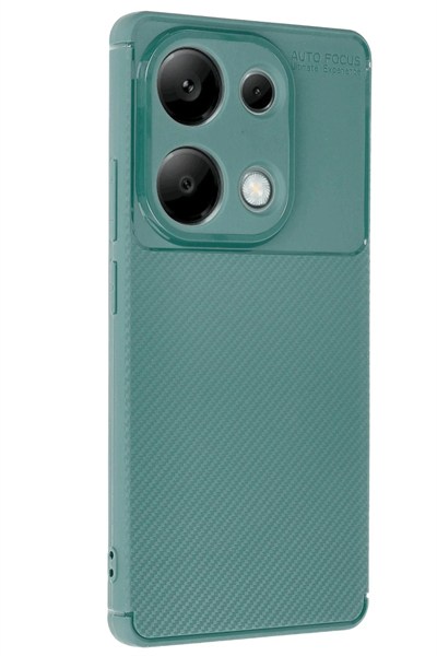 Mey İthalat®   Redmi Note 13 Pro 4G Kılıf Auto Focus Karbon Kapak - Koyu Yeşil