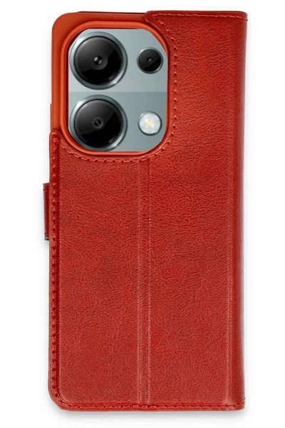 Mey İthalat®   Redmi Note 13 Pro 4G Kılıf Trend S Plus Kapaklı Kılıf - Kırmızı