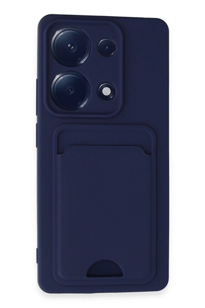 Mey İthalat®   Redmi Note 13 Pro 4G Kılıf Kelvin Kartvizitli Silikon - Lacivert
