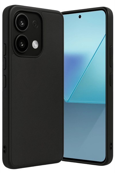 Mey İthalat®   Redmi Note 13 Pro 4G Kılıf Aras Deri Kapak - Siyah