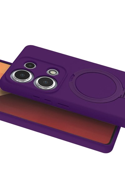 Mey İthalat®   Redmi Note 13 Pro 4G Regal Magsafe Standlı Kapak - Derin Mor
