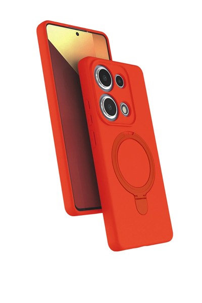 Mey İthalat®   Redmi Note 13 Pro 4G Regal Magsafe Standlı Kapak - Turuncu