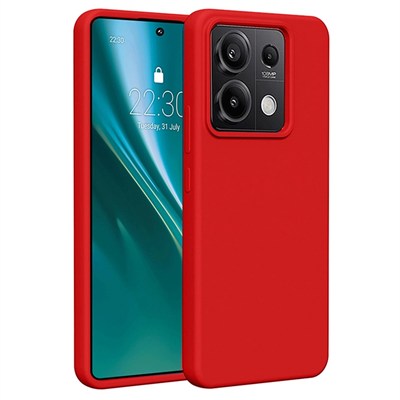 Mey İthalat®   Redmi Note 13 Pro 5G Kılıf First Silikon - Kırmızı