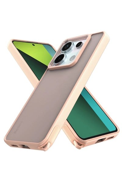 Mey İthalat®   Redmi Note 13 Pro 5G Kılıf Elegant Kapak - Pudra