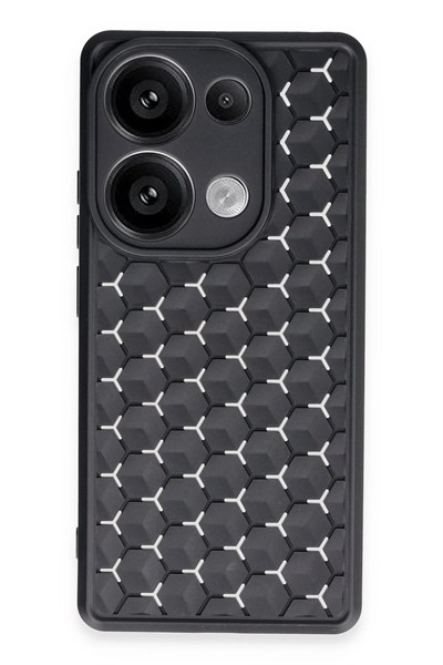 Mey İthalat®   Redmi Note 13 Pro 5G Kılıf Petek Silikon Kapak - Siyah