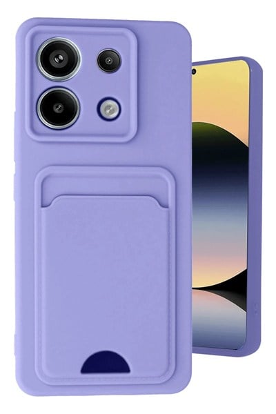 Mey İthalat®   Redmi Note 13 Pro 5G Kılıf Kelvin Kartvizitli Silikon - Lila