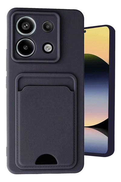 Mey İthalat®   Redmi Note 13 Pro 5G Kılıf Kelvin Kartvizitli Silikon - Siyah