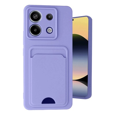 Mey İthalat®   Redmi Note 13 Pro 5G Kılıf Kelvin Kartvizitli Silikon - Lila
