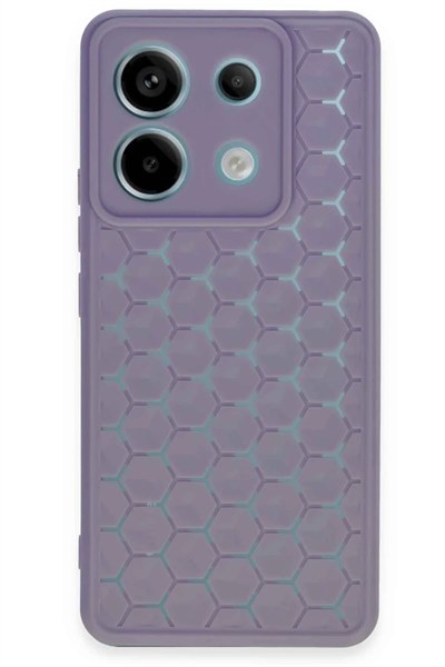 Mey İthalat®   Redmi Note 13 Pro 5G Kılıf Petek Silikon Kapak - Lila