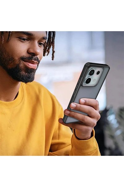 Mey İthalat®   Redmi Note 13 Pro 5G Kılıf Elegant Kapak - Pudra