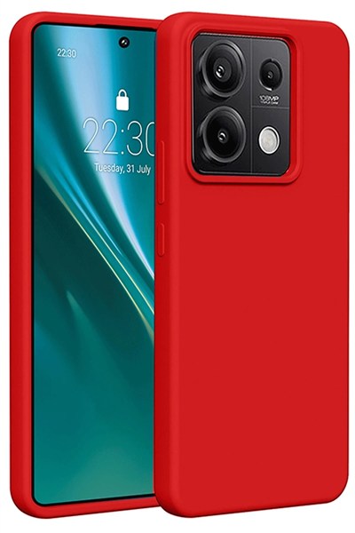Mey İthalat®   Redmi Note 13 Pro 5G Kılıf First Silikon - Kırmızı