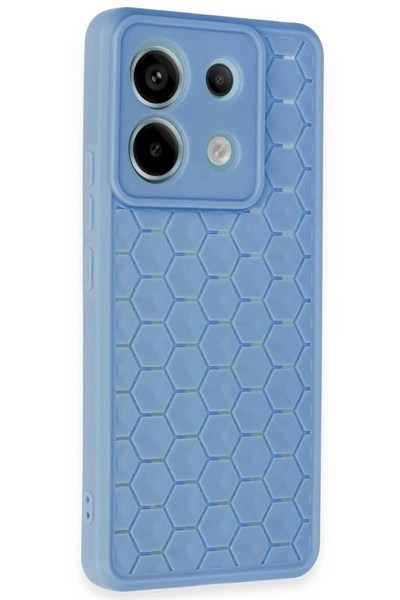 Mey İthalat®   Redmi Note 13 Pro 5G Kılıf Petek Silikon Kapak - Mavi