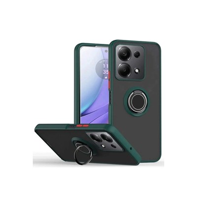 Mey İthalat®   Redmi Note 13 Pro 5G Kılıf Montreal Yüzüklü Silikon Kapak - Yeşil